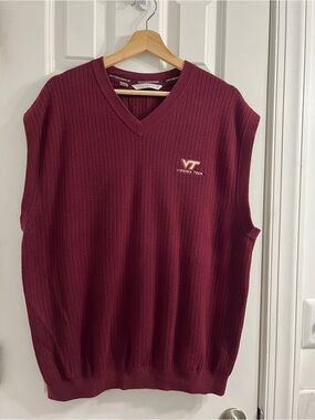 Virginia Tech VT Cutter & Buck Sweater Vest- Embroidered Logo XL